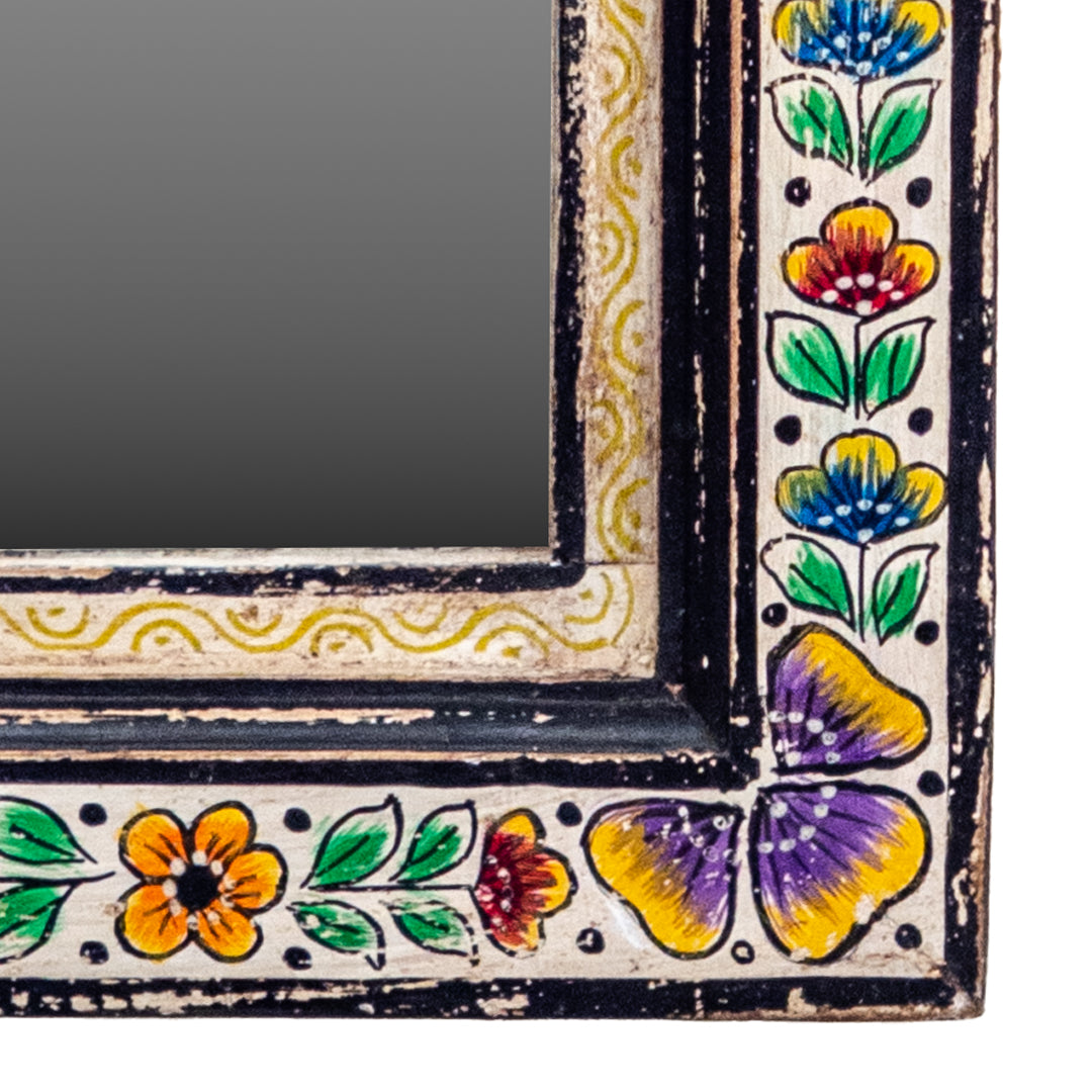 Wooden Hand Paint Rectangle Mirror