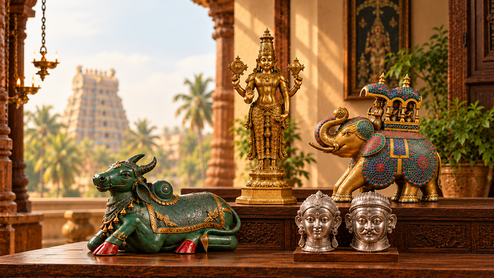 South Indian Temple Heritage at Home: Sacred Sculptures & Stories