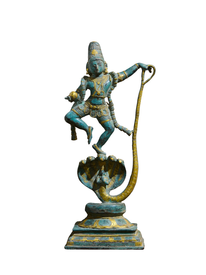 Kaliya Krishna Brass Statue