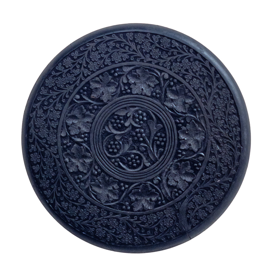 Round Hanging Black Wooden Wall Decor