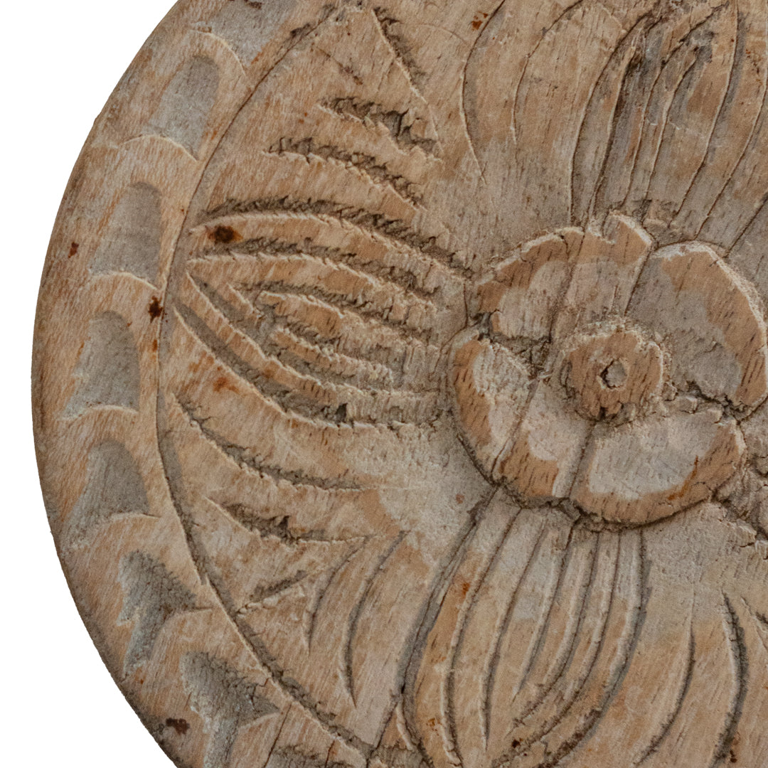 Round Hanging White Wooden Wall Decor