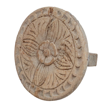 Round Hanging White Wooden Wall Decor