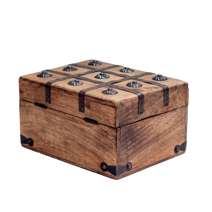 Wooden Chest Box with Iron Plating