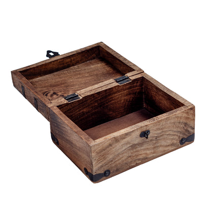 Wooden Chest Box with Iron Plating
