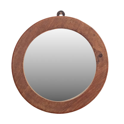 Wall Round Mirror - Wooden