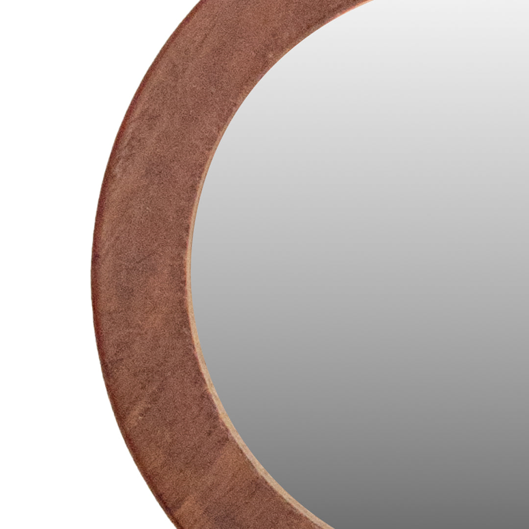 Wall Round Mirror - Wooden