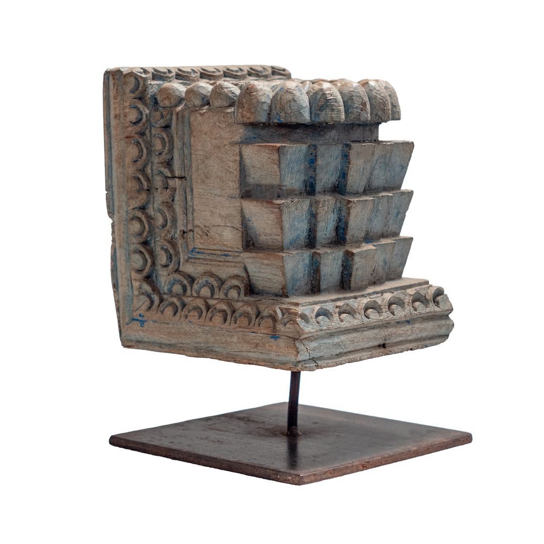 Wooden Table Accent - Metal Base