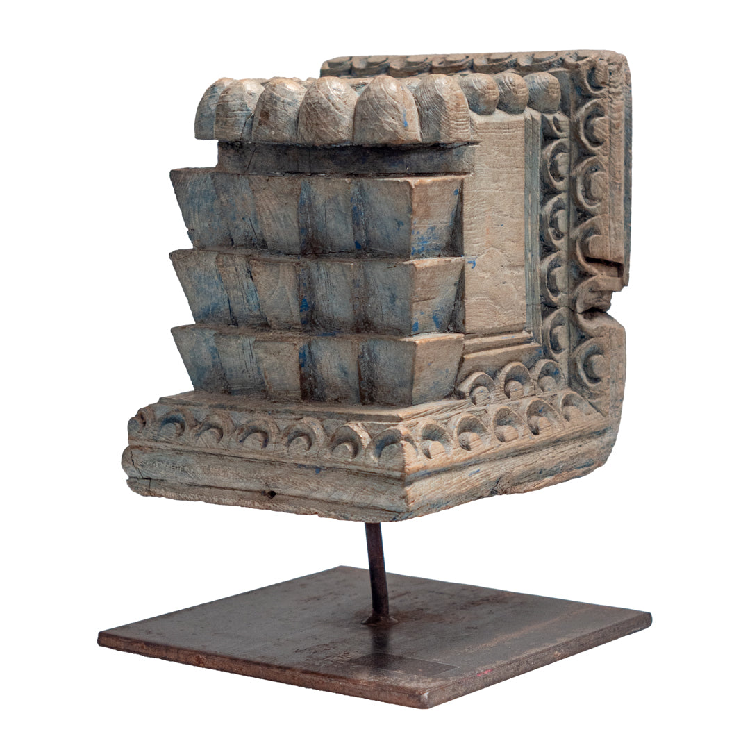 Wooden Table Accent - Metal Base