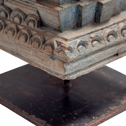 Wooden Table Accent - Metal Base