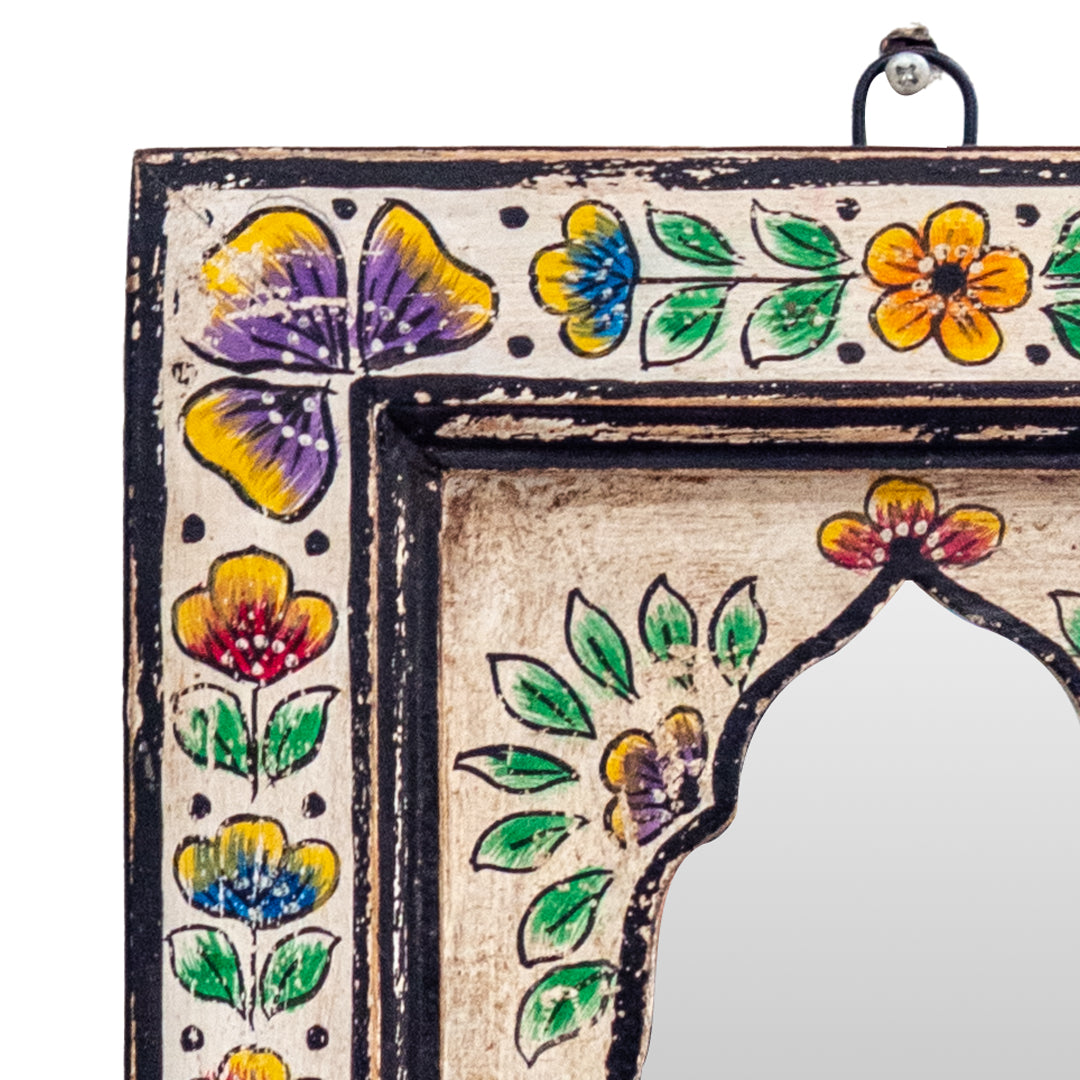 Wooden Hand Paint Rectangle Mirror