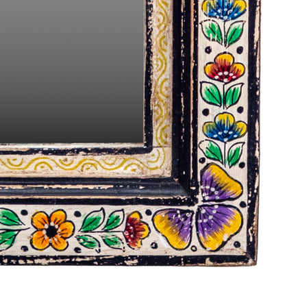 Wooden Hand Paint Rectangle Mirror