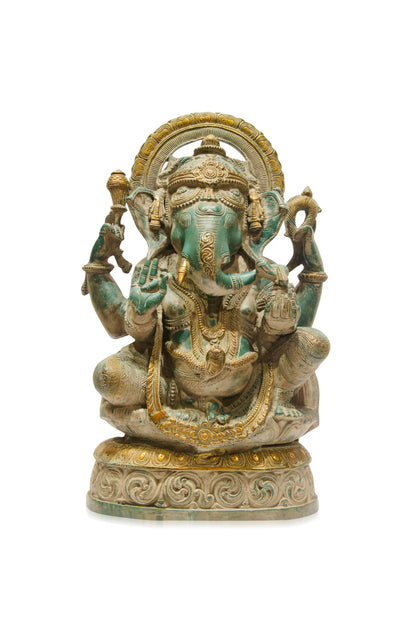 Green Patina Ganesha