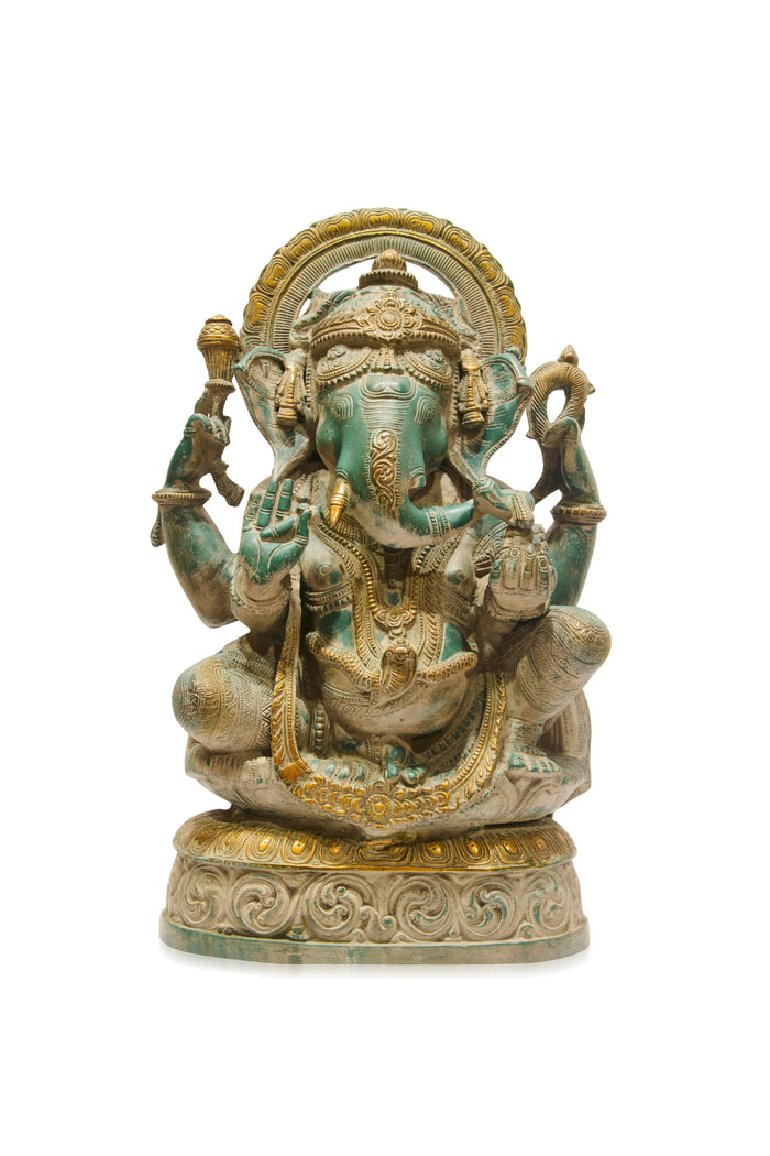 Green Patina Ganesha
