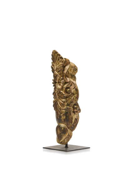 Wood Carved Vintage Table Accent