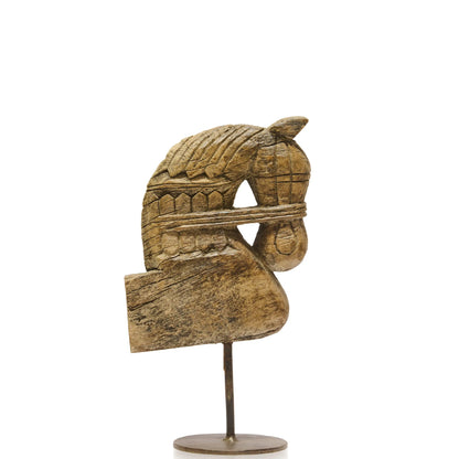 Wooden Horse Head Ashva