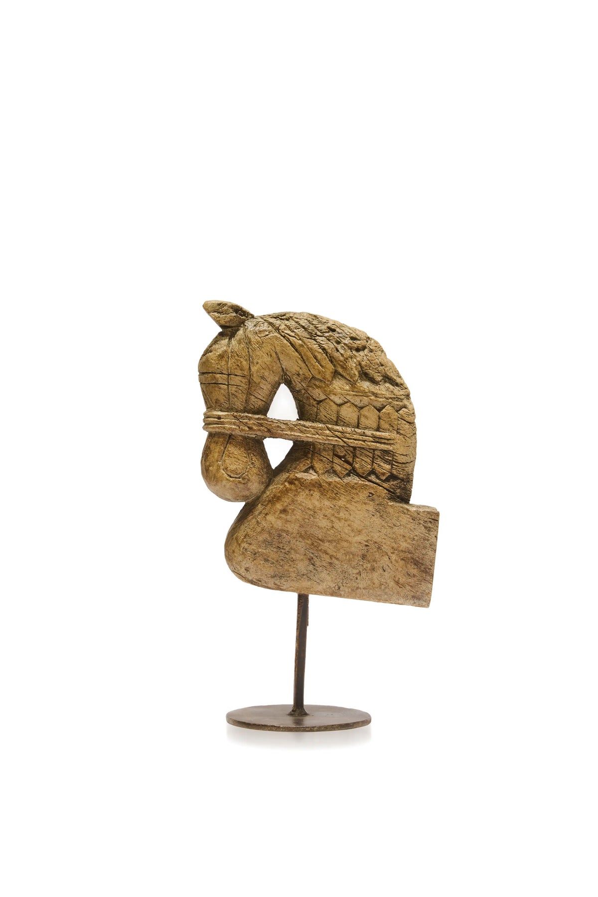 Wooden Horse Head Ashva