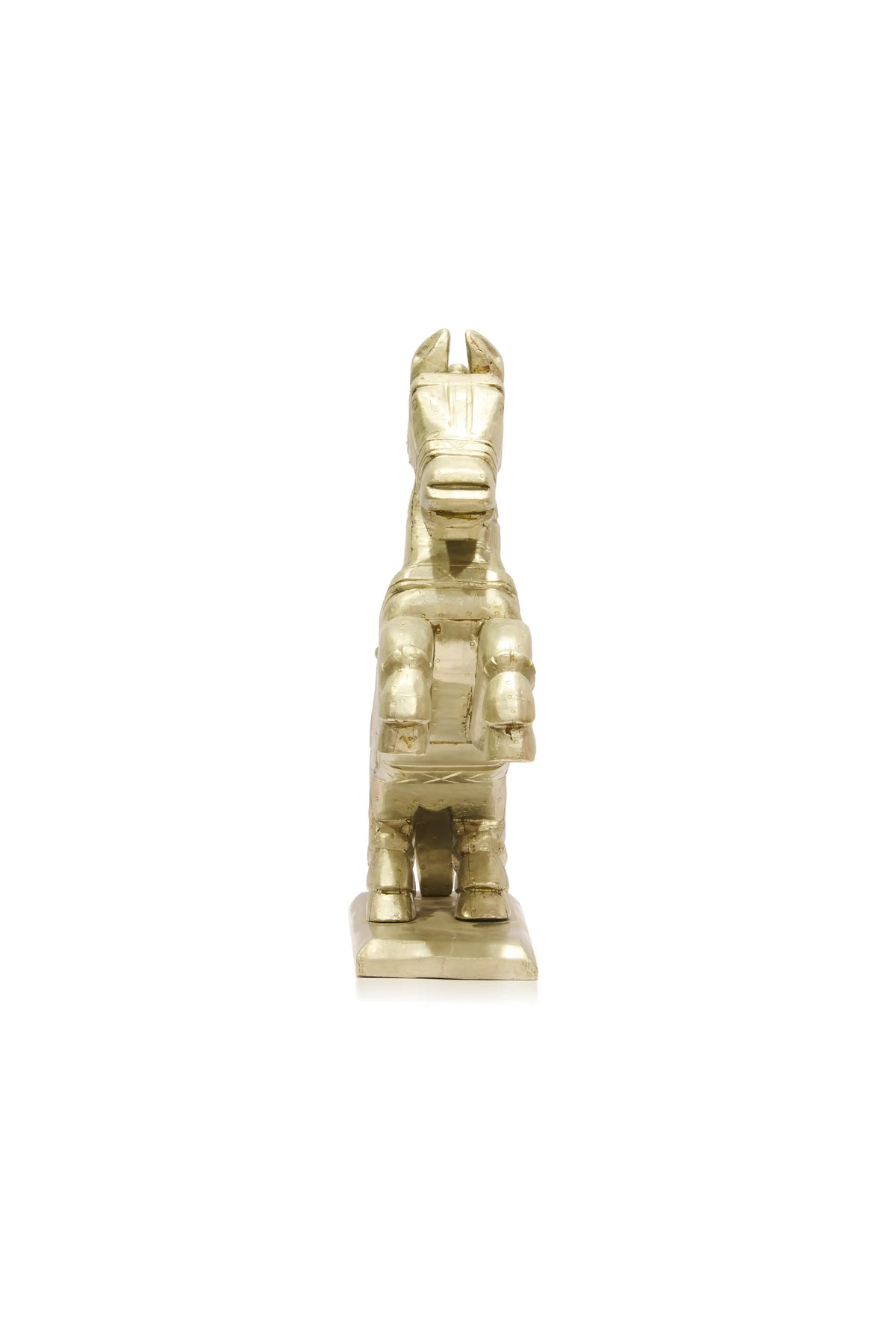 Wooden Horse With Silver Plated