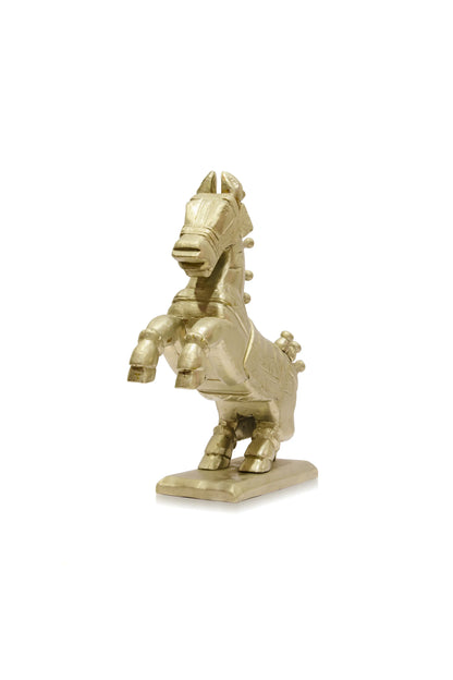 Wooden Horse With Silver Plated