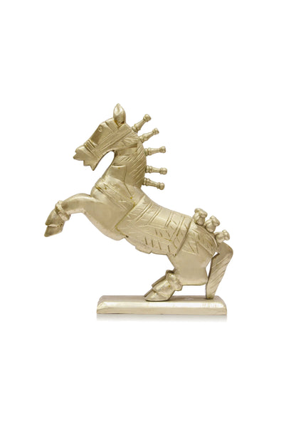 Wooden Horse With Silver Plated