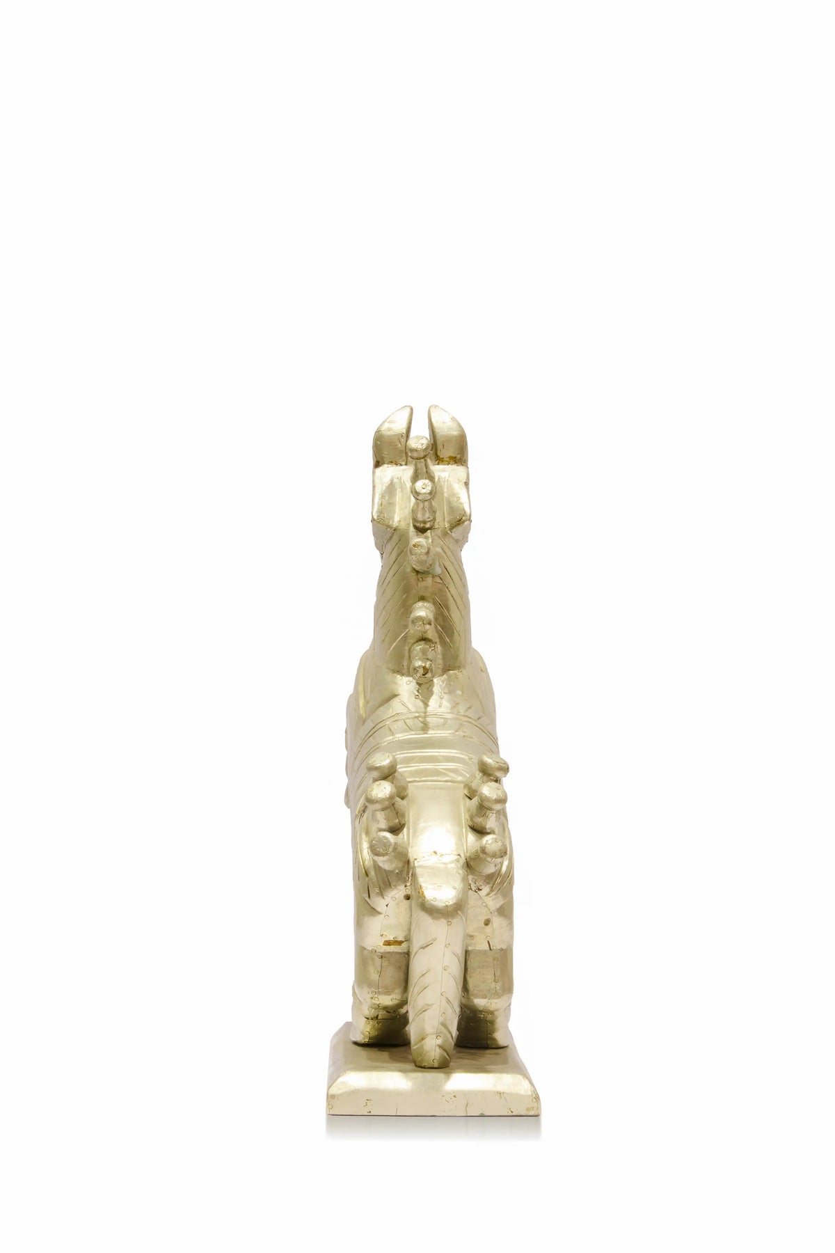 Wooden Horse With Silver Plated