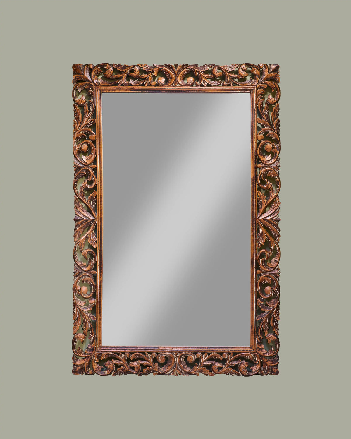 Handcarved Brown Mirror