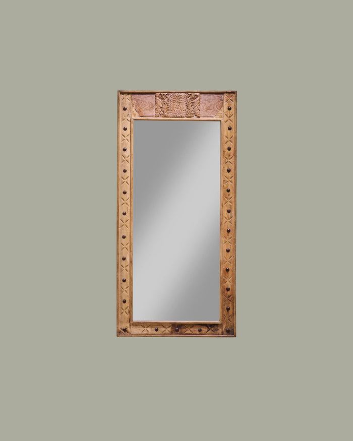 Wooden Bleached Mirror