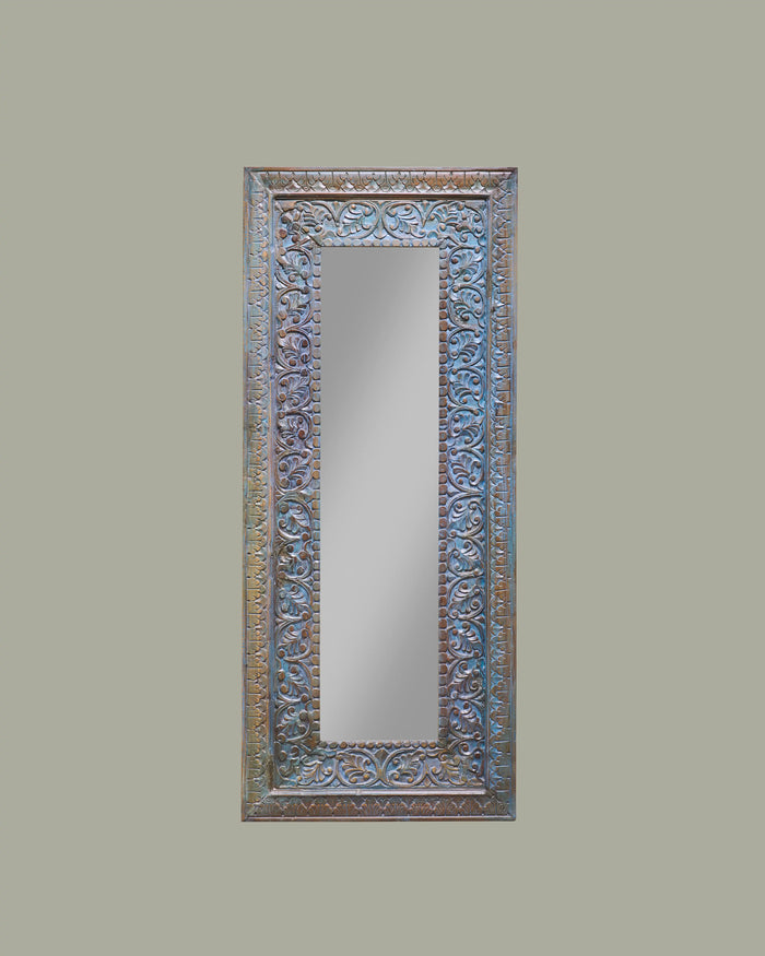 Blue Antique Floral Mirror
