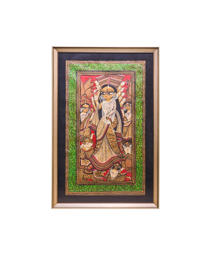 Kalighat Pattachitra Durga Ji