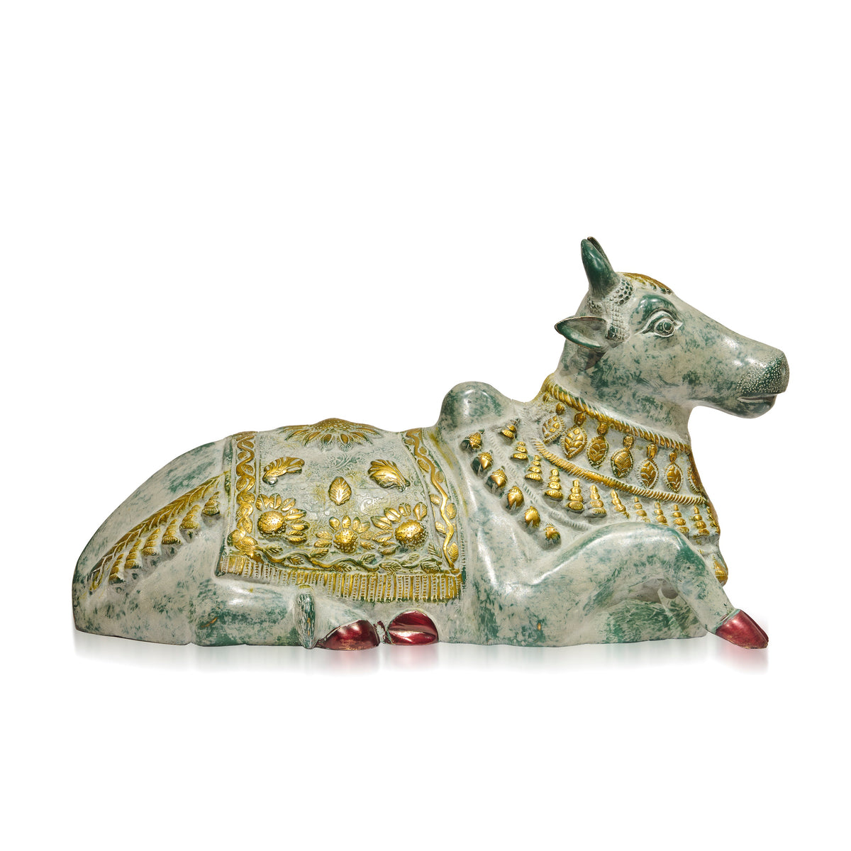 brass green Nandi with red