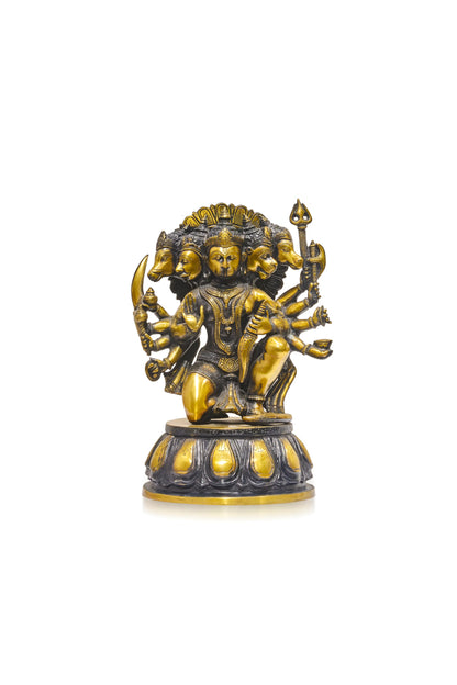 Panchmukhi Hanumanji Black & Golden Polish
