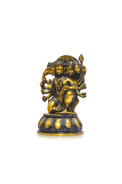 Panchmukhi Hanumanji Black & Golden Polish