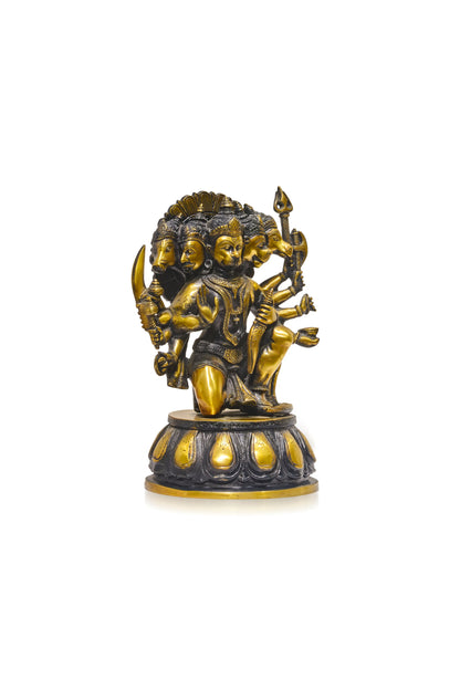 Panchmukhi Hanumanji Black & Golden Polish