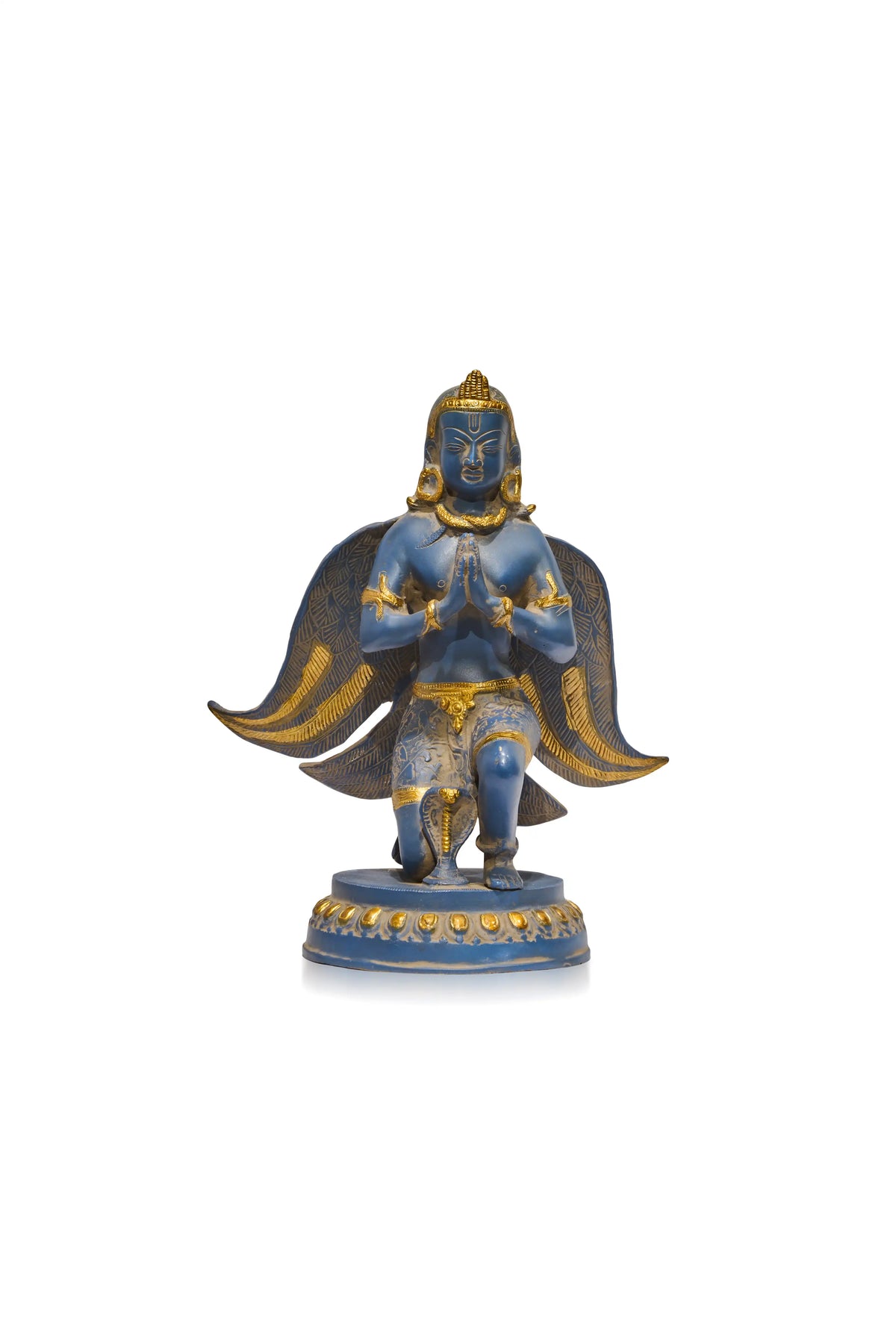 Sitting Garuda In Blue Patina