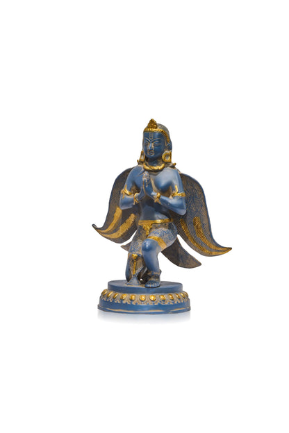Sitting Garuda In Blue Patina