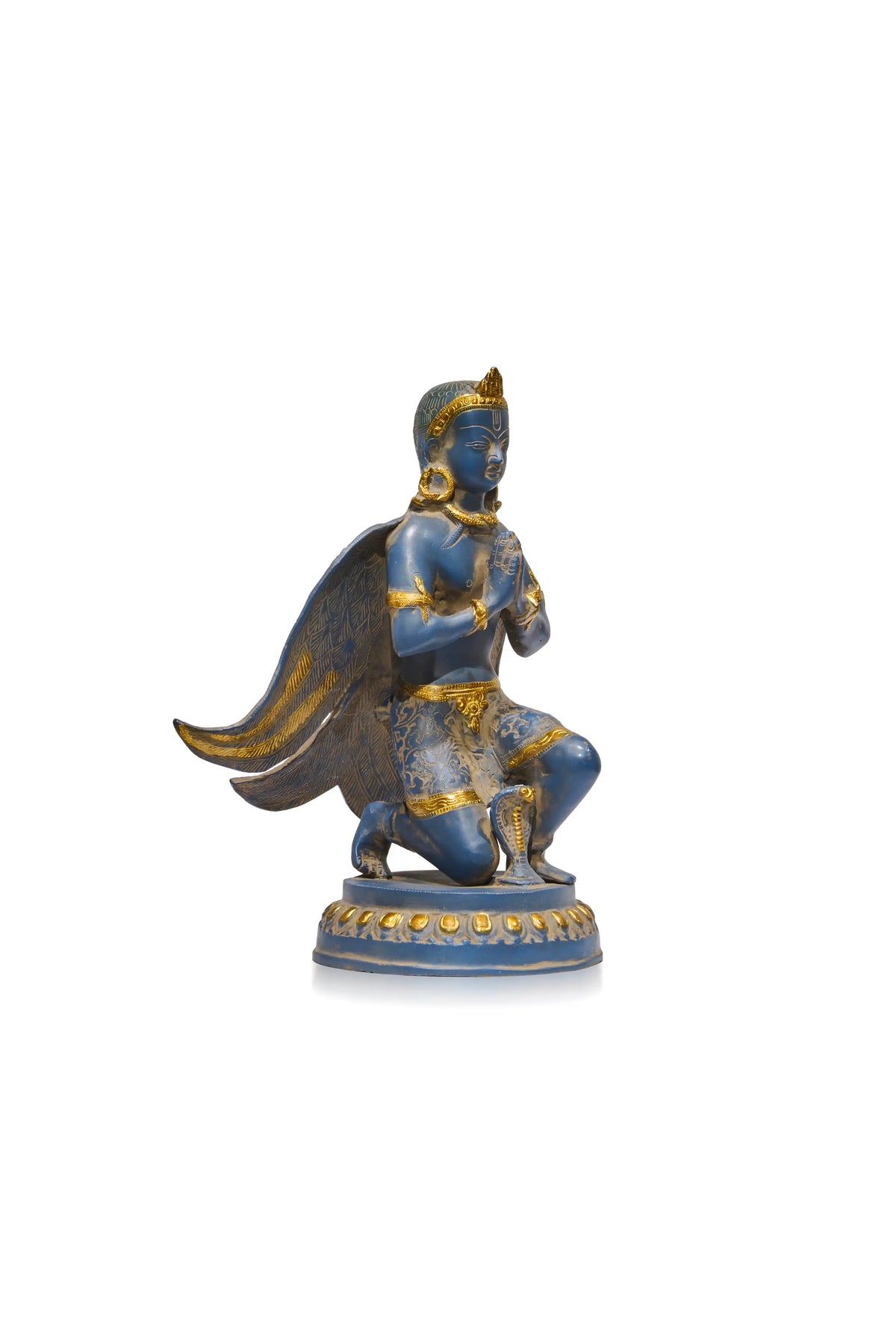 Sitting Garuda In Blue Patina