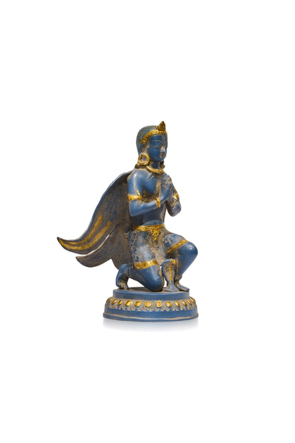 Sitting Garuda In Blue Patina