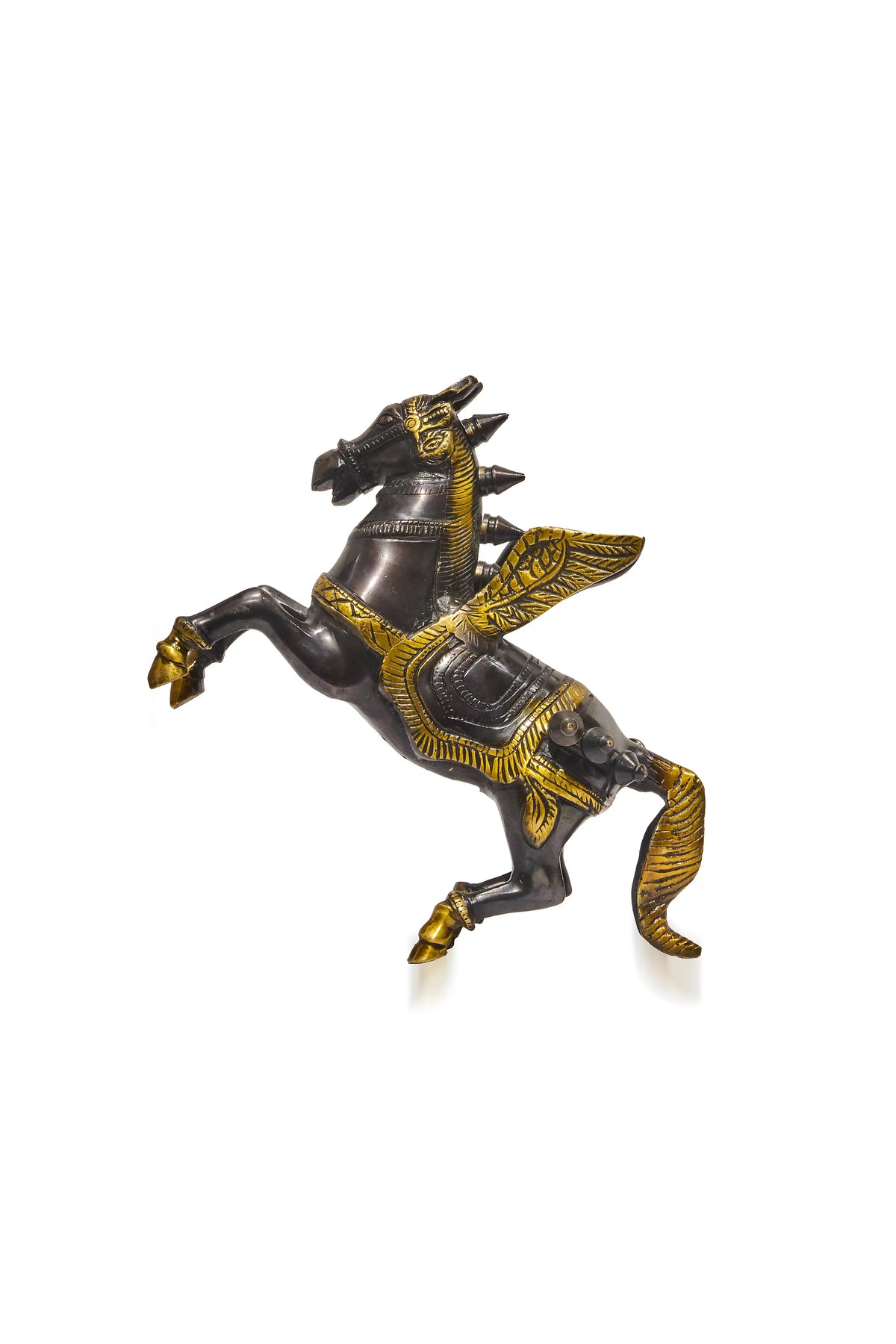 Black And Golden Galloping Horse