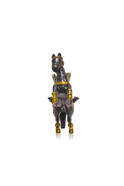 Black And Golden Galloping Horse