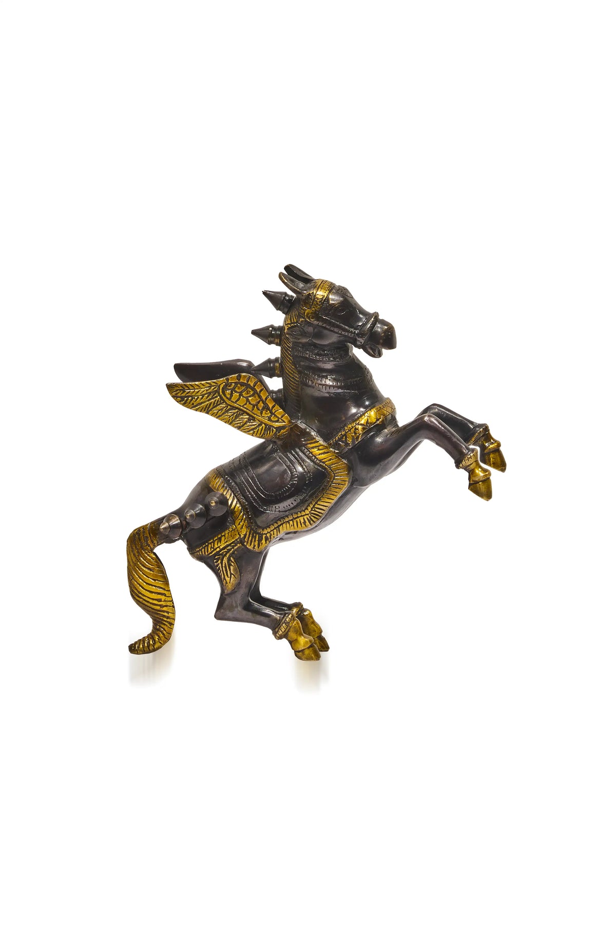 Black And Golden Galloping Horse