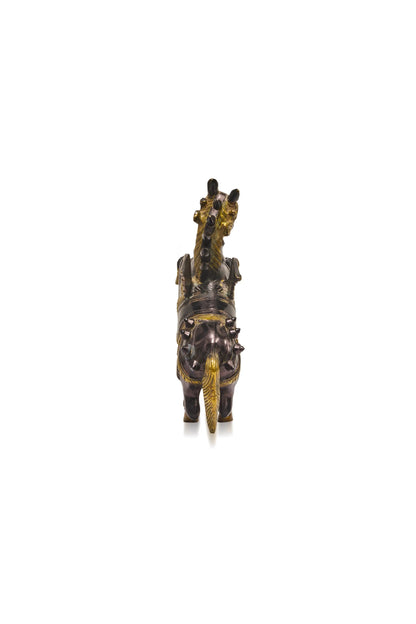 Black And Golden Galloping Horse