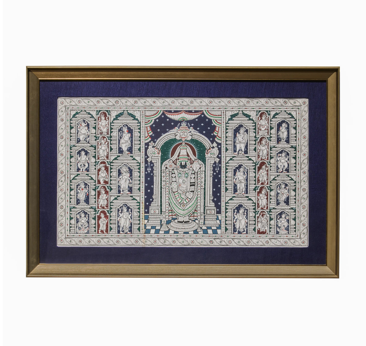 Silver-Tone Lord Venkateswara Temple Art Painting