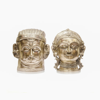 Divine Gauri–Shiva Sculpture Pair