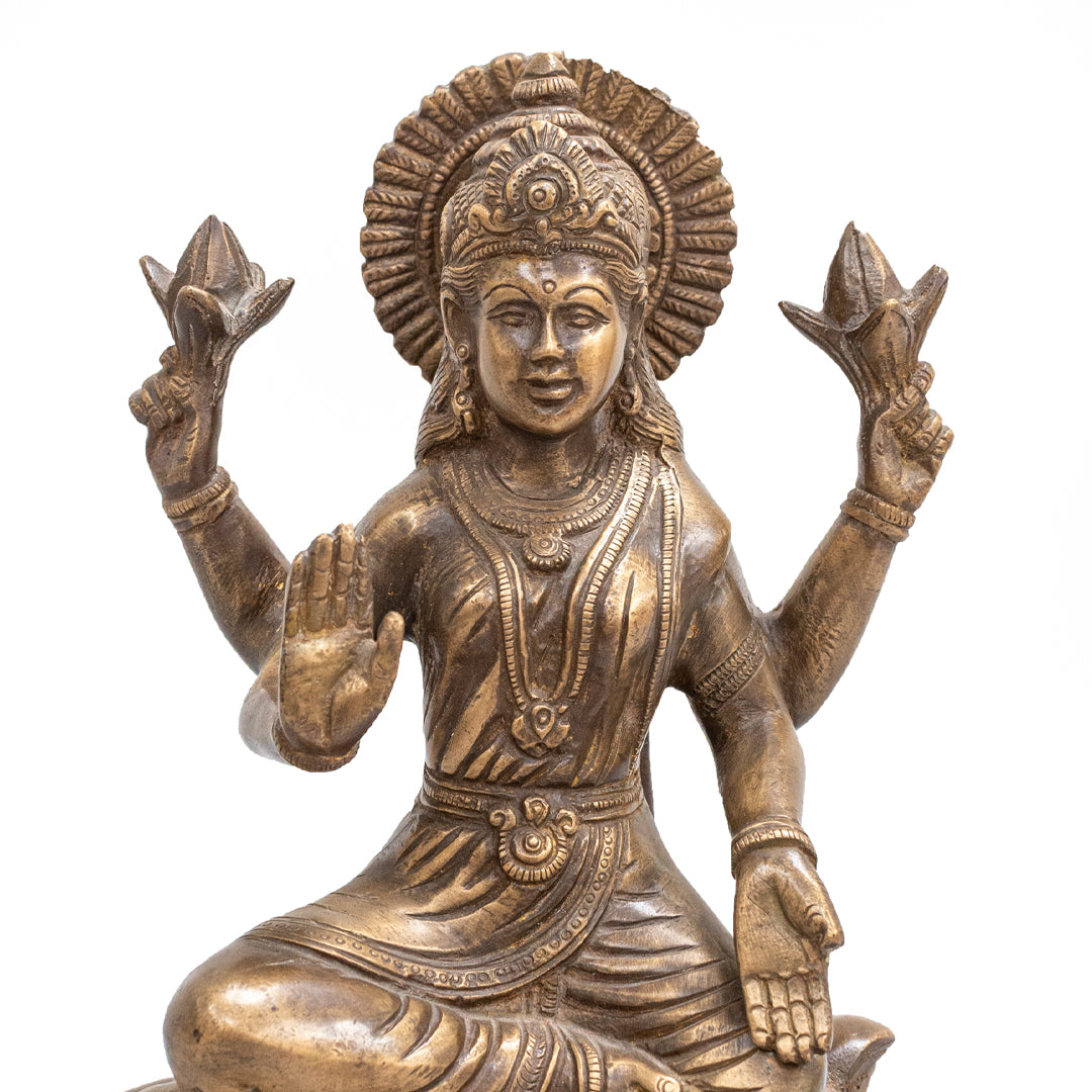 Brass Lakshmi Idol – Antique Finish
