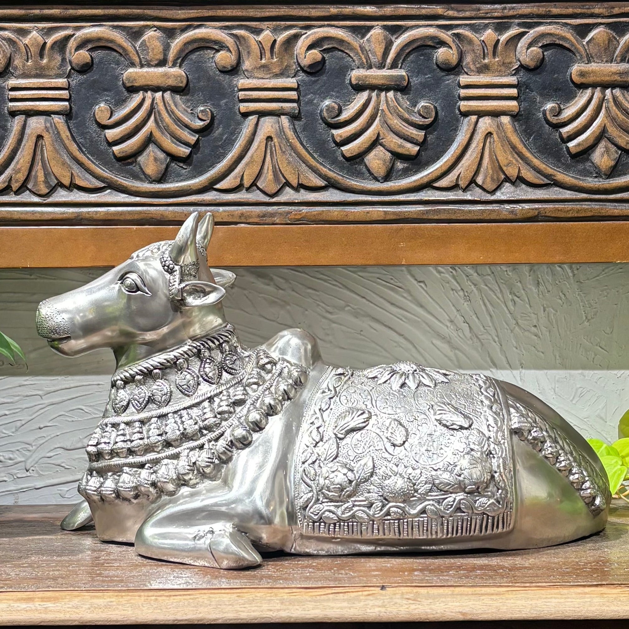 Silver Finish Brass Nandi