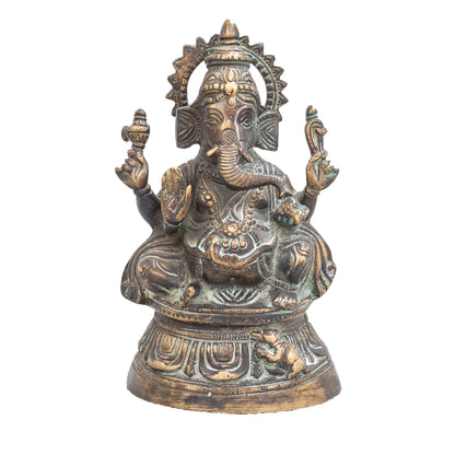 Brass Ganesha Idol – Antique Finish