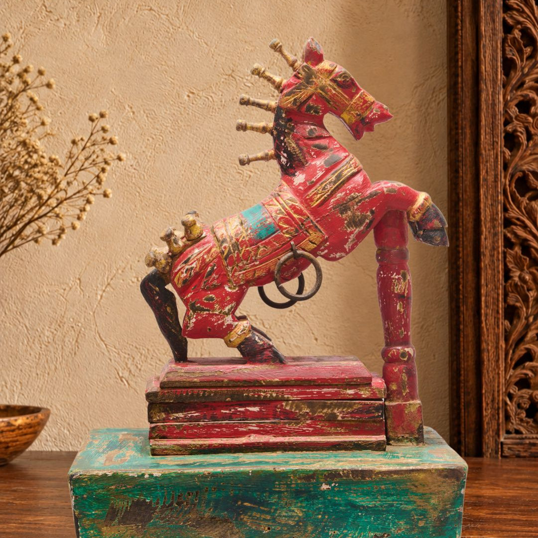 Wooden Red Galloping Horse