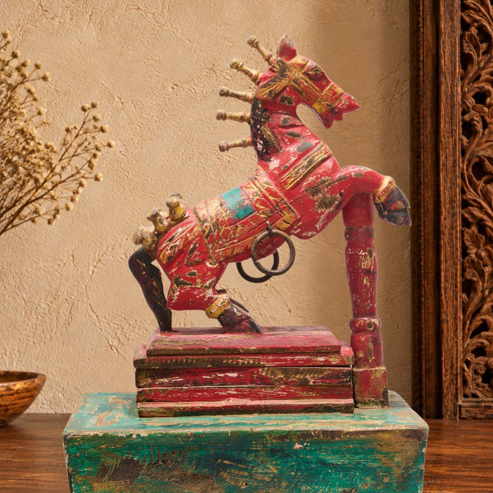 Wooden Red Galloping Horse