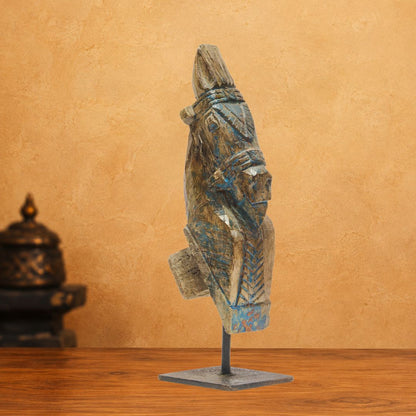 Wooden Horse Head Blue